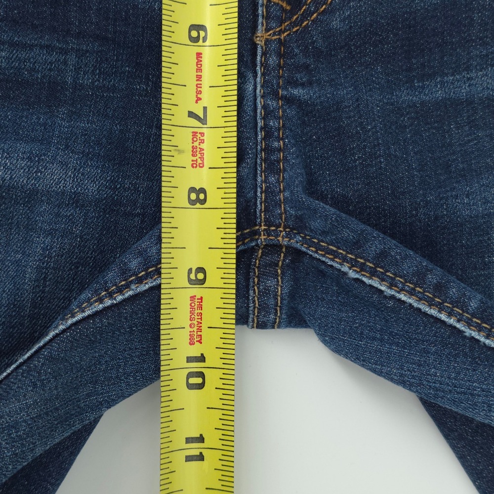 Express Stella Low Rise Bootcut Womens Jeans 8L Blue Dark Wash Denim Long Inseam - Picture 8 of 9
